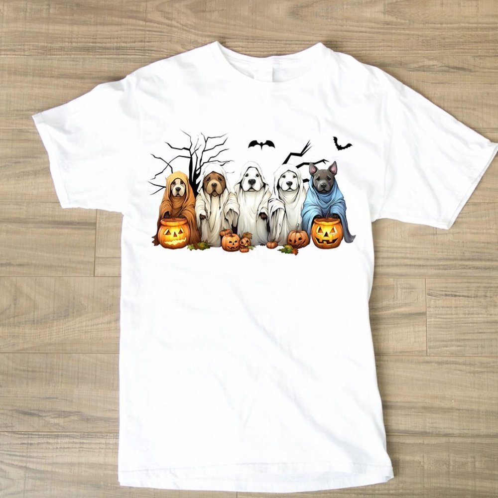 Dog Ghost Costume T Shirt Cute Ghost Dog  Tshirts